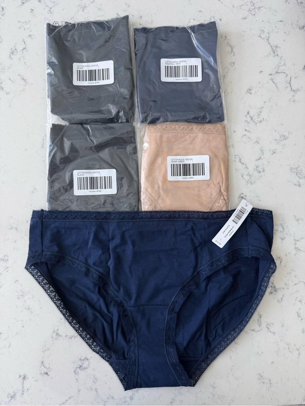 Women’s soma Cotton modal hipster - Navy, black & Nude - 5 Pack